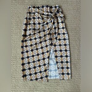 Bello Skirt by Babaton, Size 4 in Dark Blue/Lemon